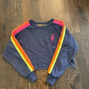 Aviator Nation navy crop sweatshirt